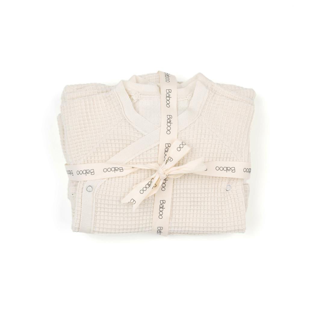 Newborn Waffle Organic Cotton Set of 4 Hospital Release Cream - EFENDINA PAZAR - BABOO - 8682291000772