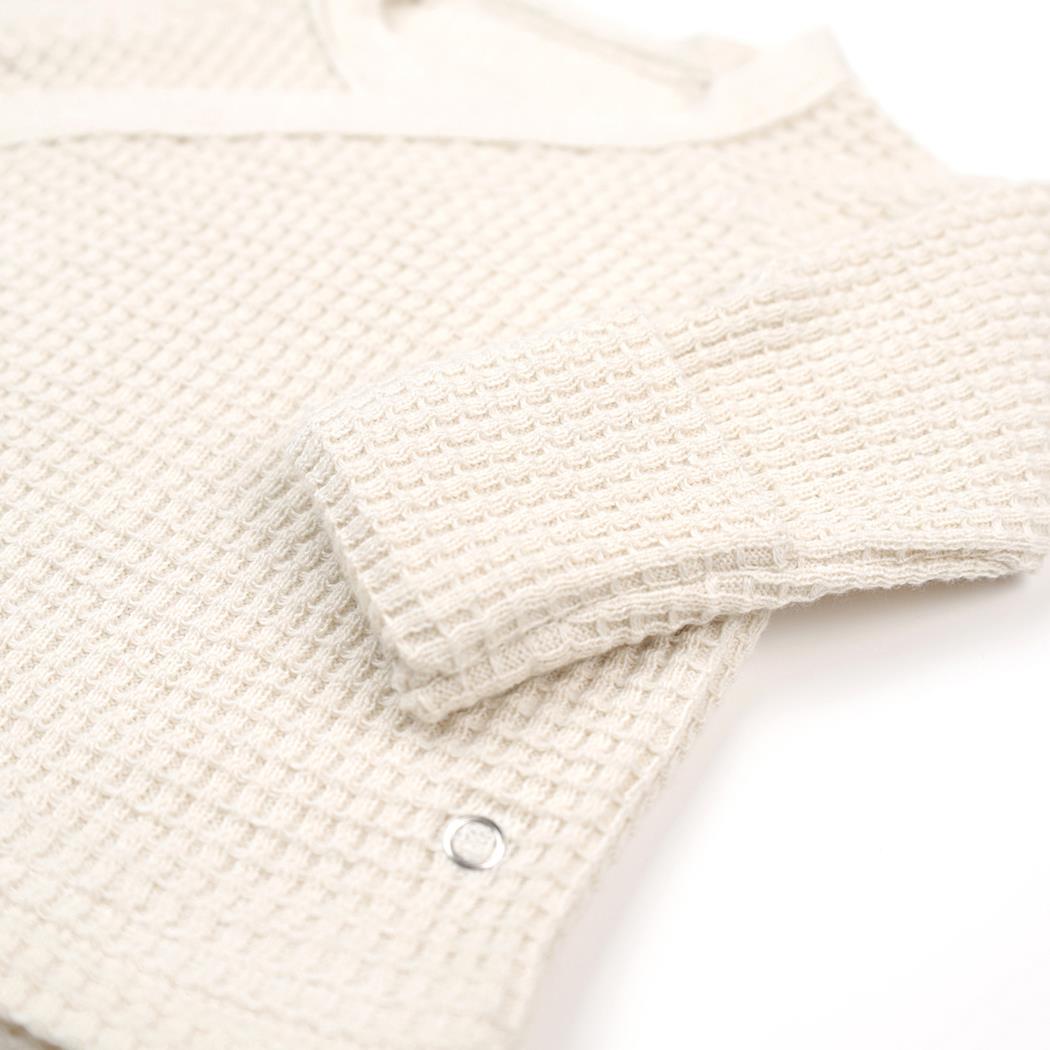 Newborn Waffle Organic Cotton Set of 4 Hospital Release Cream - EFENDINA PAZAR - BABOO - 8682291000772