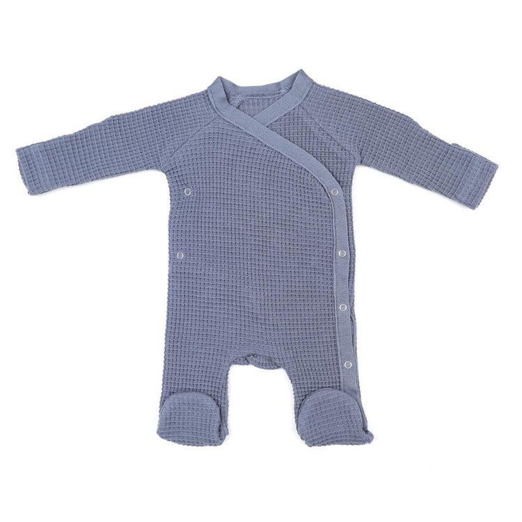 Newborn Waffle Organic Cotton Set of 4 Hospital Released Blue - EFENDINA PAZAR - BABOO - 8682291000765