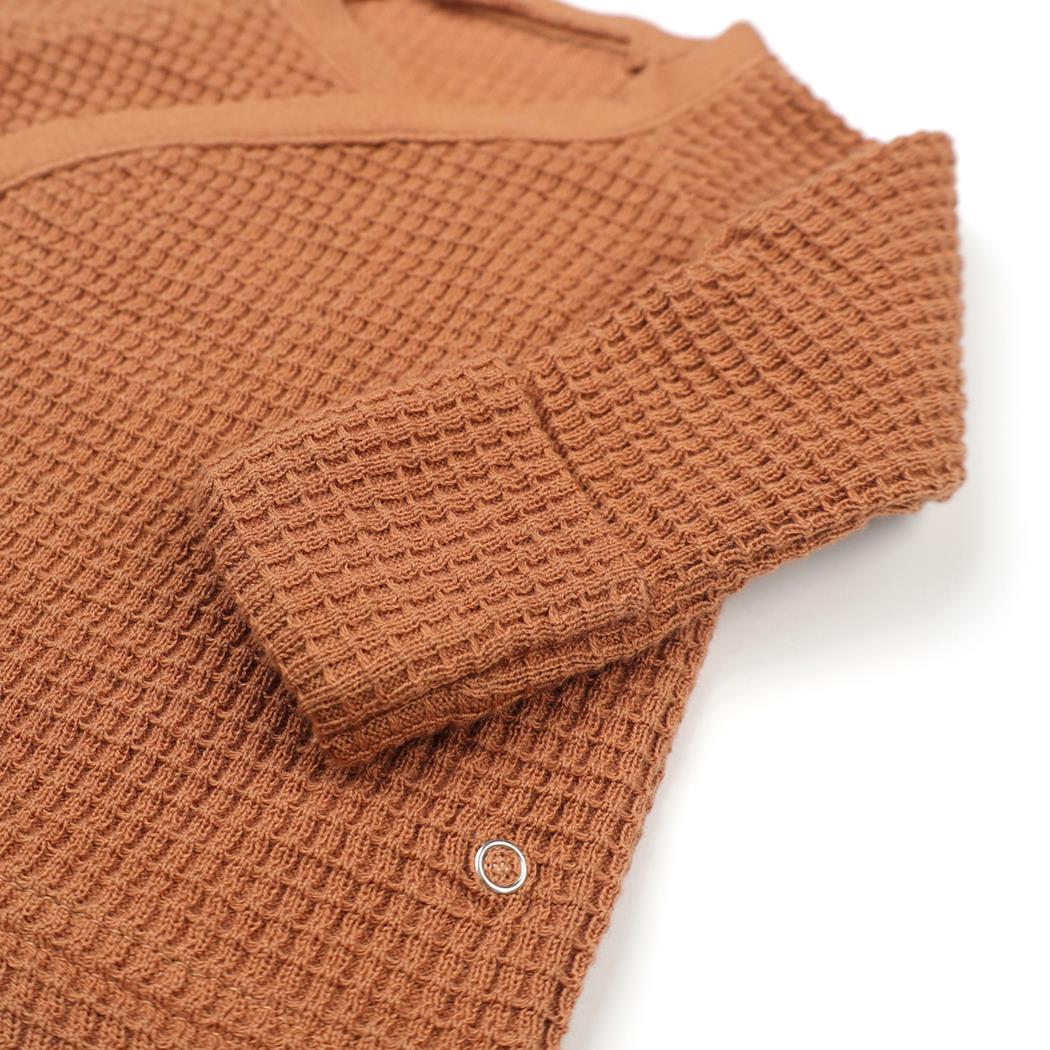 Newborn Waffle Organic Cotton Set of 4 Hospital Released Brown - EFENDINA PAZAR - BABOO - 8682291000758