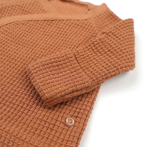 Newborn Waffle Organic Cotton Set of 4 Hospital Released Brown - EFENDINA PAZAR - BABOO - 8682291000758