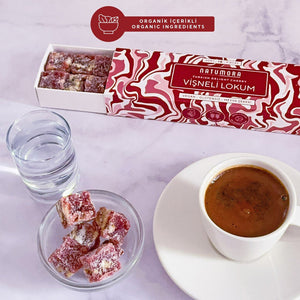 No Sugar Added Cherry &amp; Walnut Turkish Delight 180g - EFENDINA PAZAR - NATUMORA - 