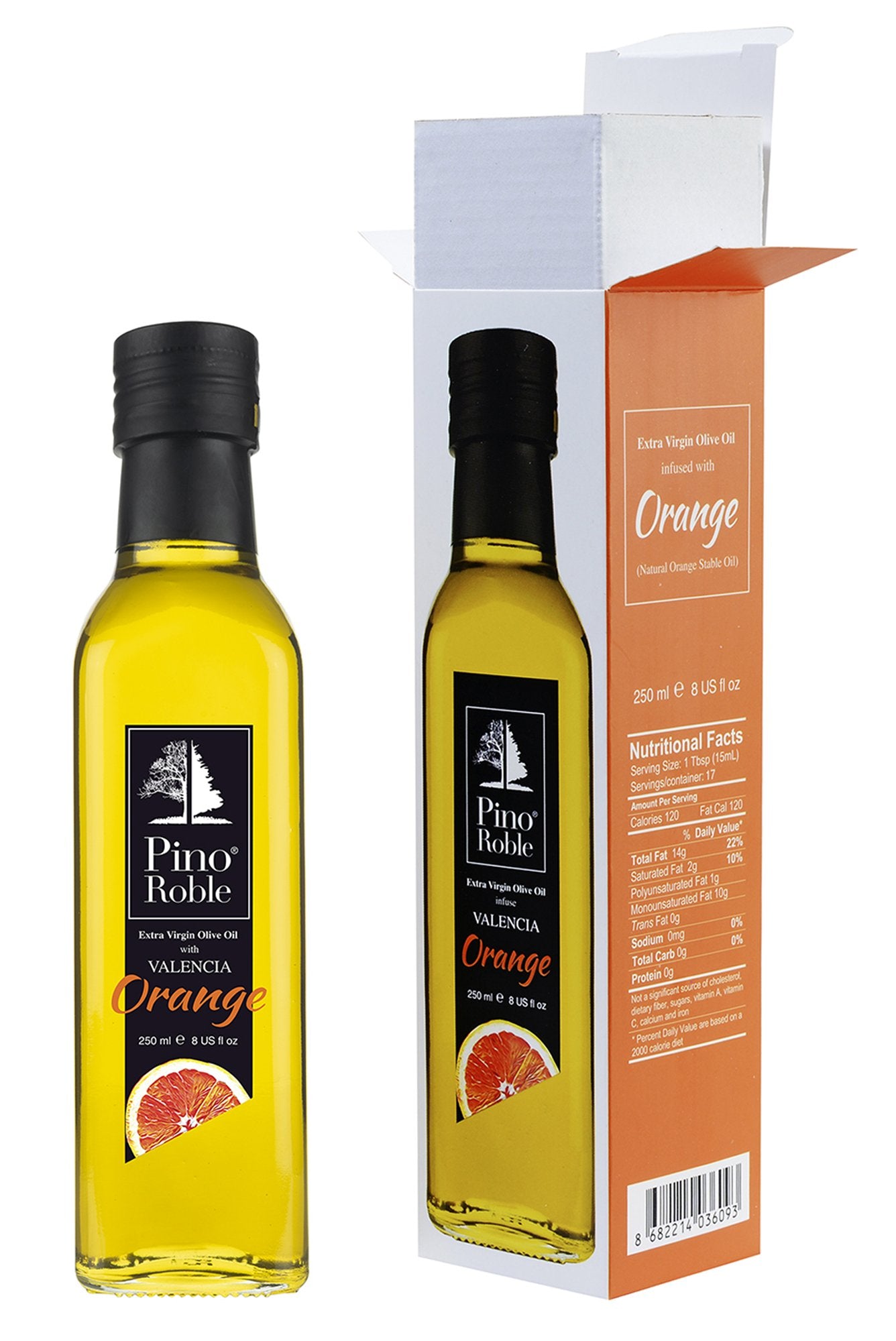 PinoRoble Extra Virgin Olive Oil Infused with Valencia Orange 8 fl Oz