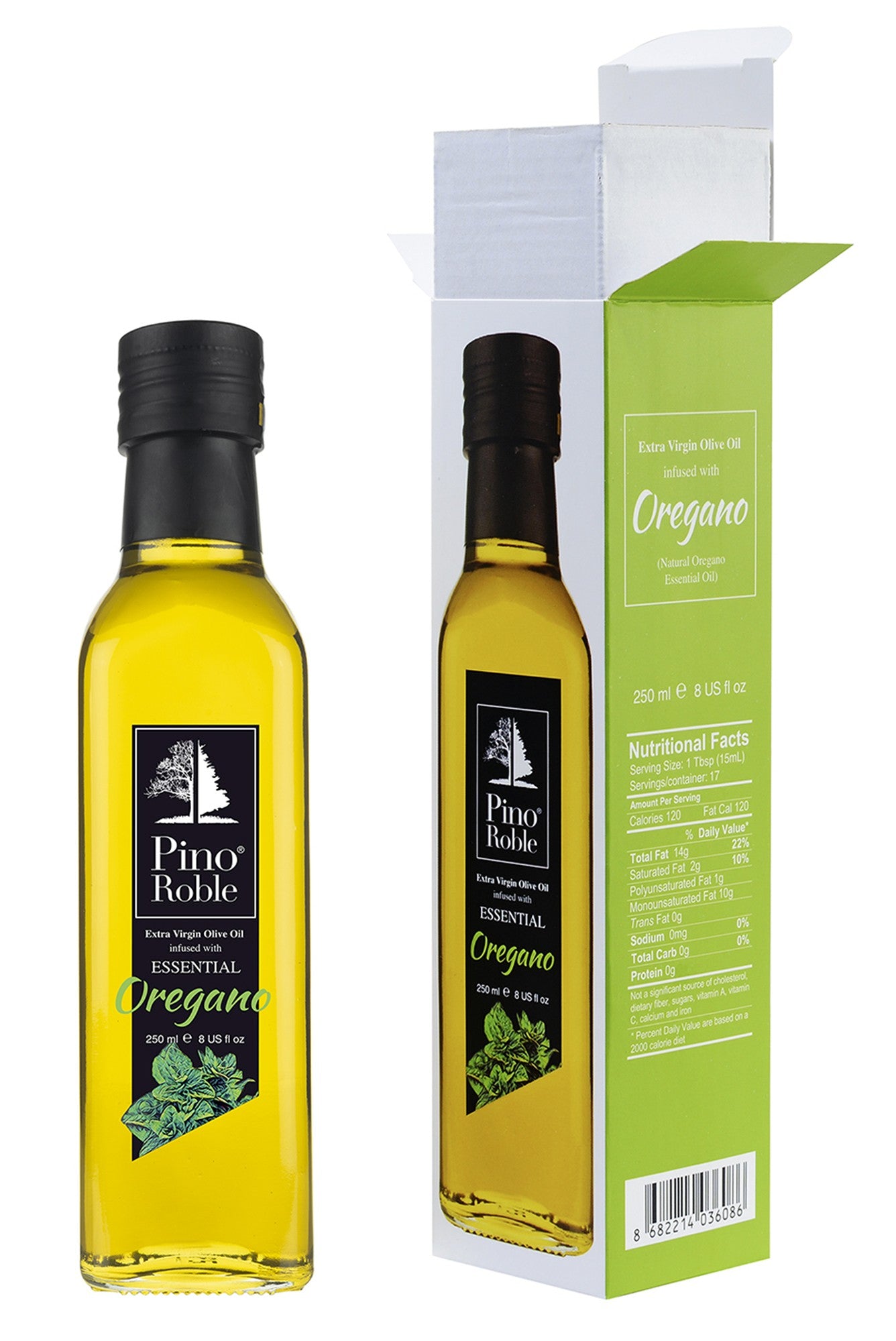 PinoRoble Extra Virgin Olive Oil Infused with Oregano 8 fl Oz