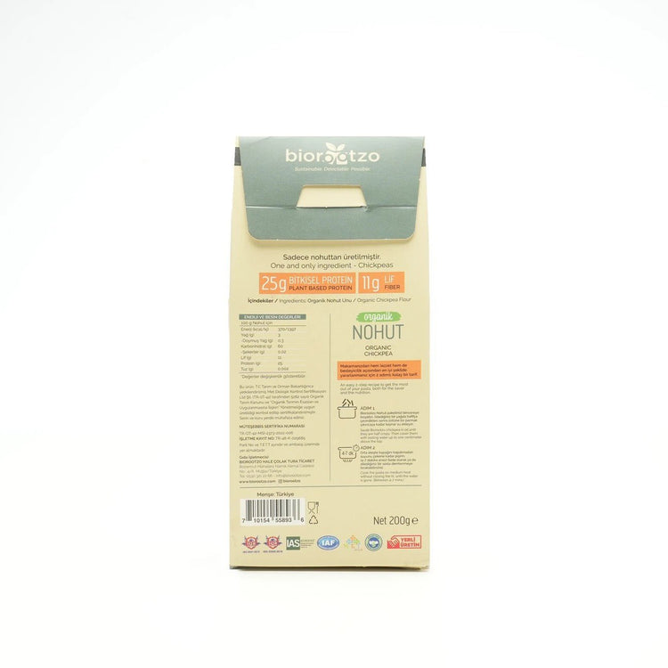 Organic Chickpea Barley Vermicelli Gluten - Free Vegan High Vegetable Protein 200 g - EFENDINA PAZAR - BIOROOTZO - 