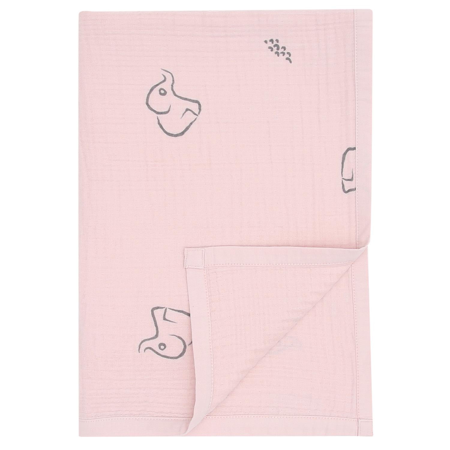 Organic Cotton 4 Layer Muslin Baby Blanket Pink - EFENDINA PAZAR - BABOO - 8682291504966