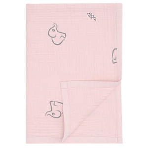 Organic Cotton 4 Layer Muslin Baby Blanket Pink - EFENDINA PAZAR - BABOO - 8682291504966