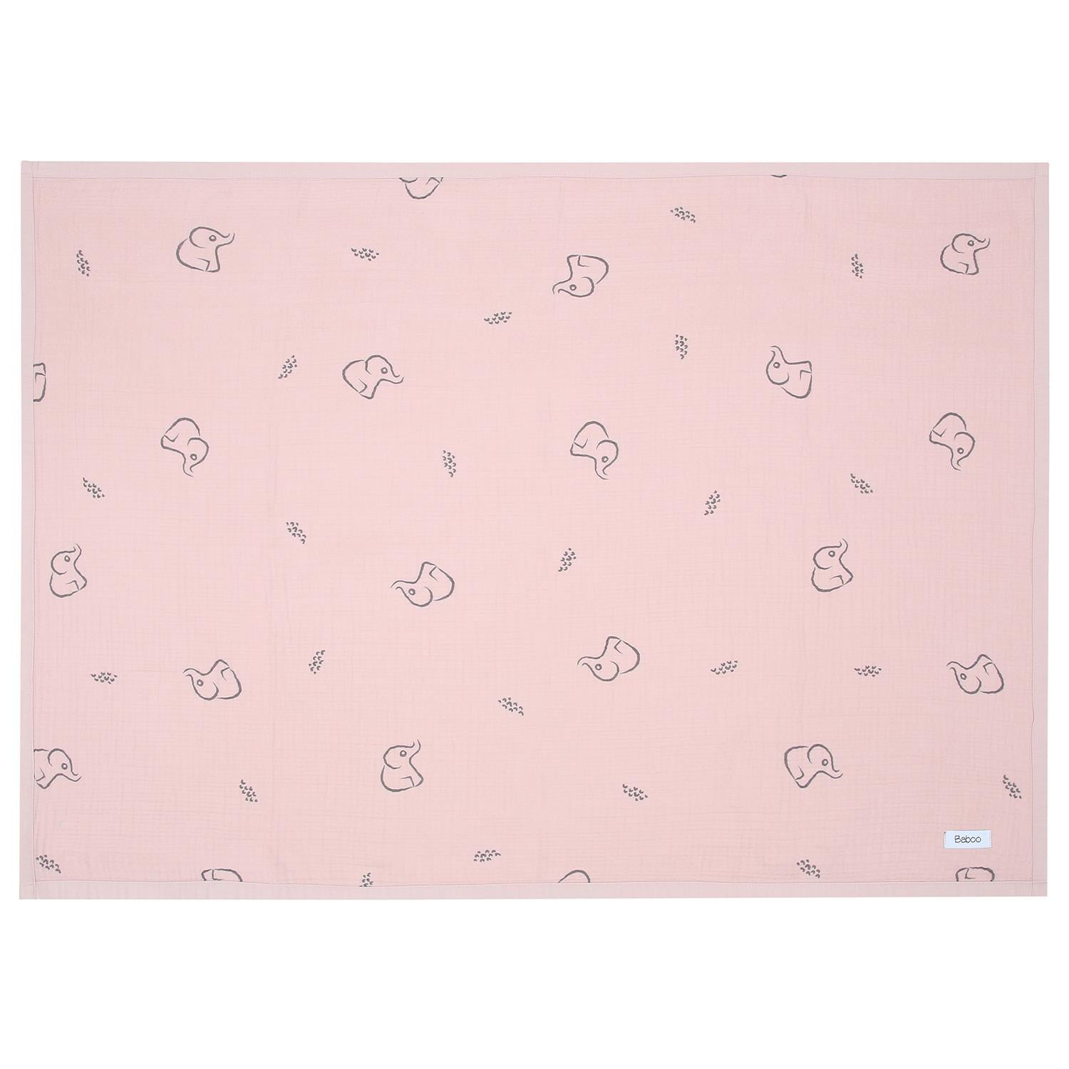 Organic Cotton 4 Layer Muslin Baby Blanket Pink - EFENDINA PAZAR - BABOO - 8682291504966