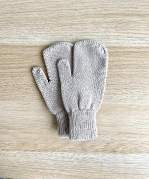 Organic Cotton Baby and Children Knitted Gloves Beige - EFENDINA PAZAR - BABOO - 8682291514064