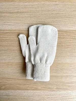 Organic Cotton Baby and Children Knitted Gloves Cream - EFENDINA PAZAR - BABOO - 8682291514040
