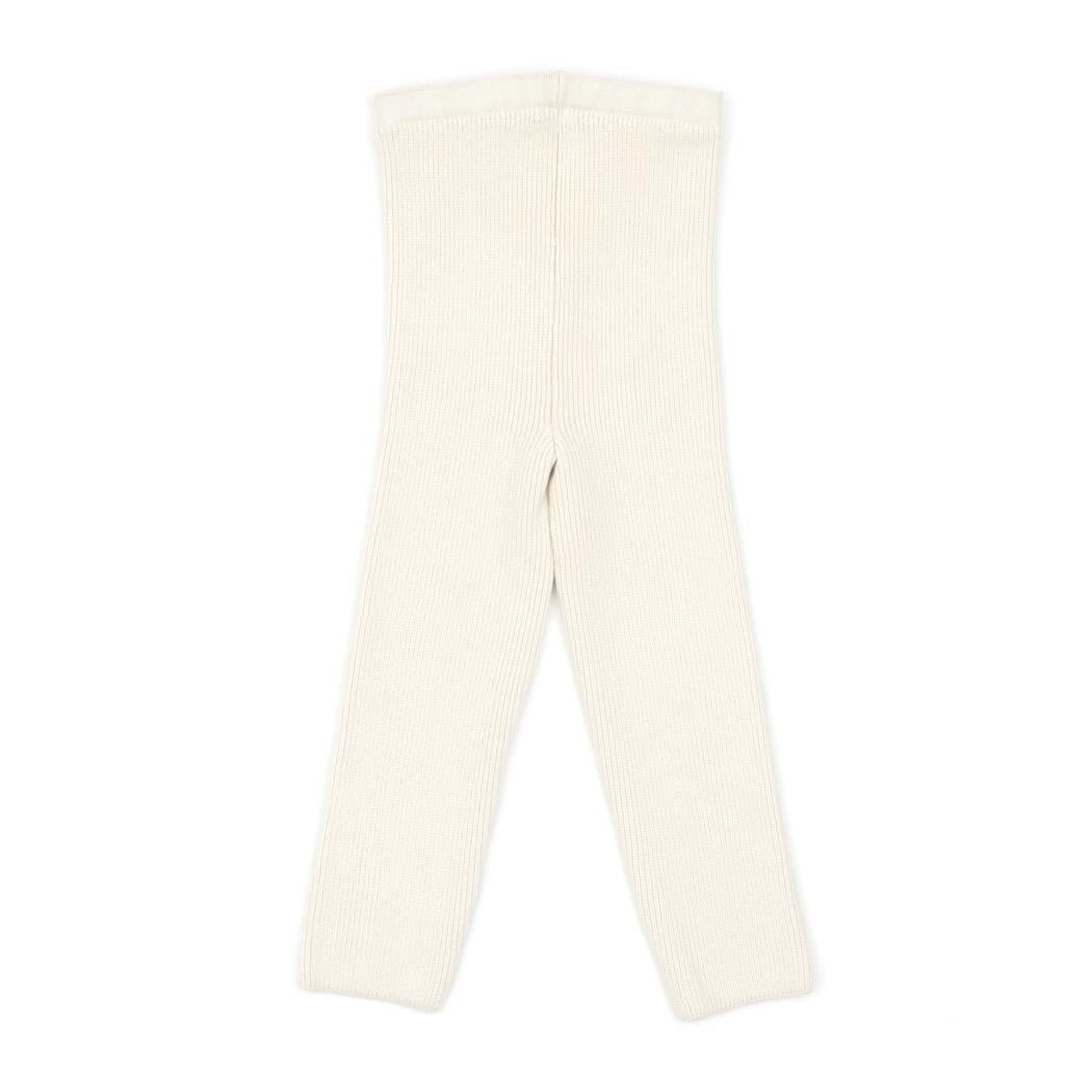 Organic Cotton Baby and Children Knitted Pants Leggings Cream - EFENDINA PAZAR - BABOO - 8682291519090