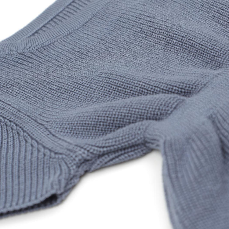 Organic Cotton Baby and Kids Knitted Dress Blue - EFENDINA PAZAR - BABOO - 8682291520492