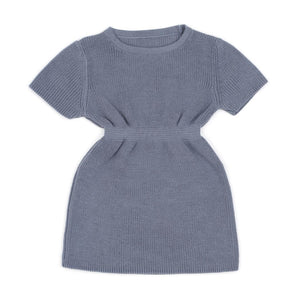 Organic Cotton Baby and Kids Knitted Dress Blue - EFENDINA PAZAR - BABOO - 8682291520492