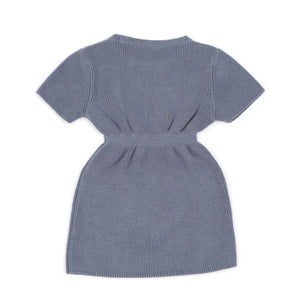 Organic Cotton Baby and Kids Knitted Dress Blue - EFENDINA PAZAR - BABOO - 8682291520492