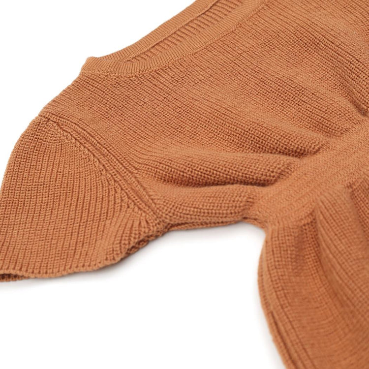 Organic Cotton Baby and Kids Knitted Dress Brown - EFENDINA PAZAR - BABOO - 8682291520447