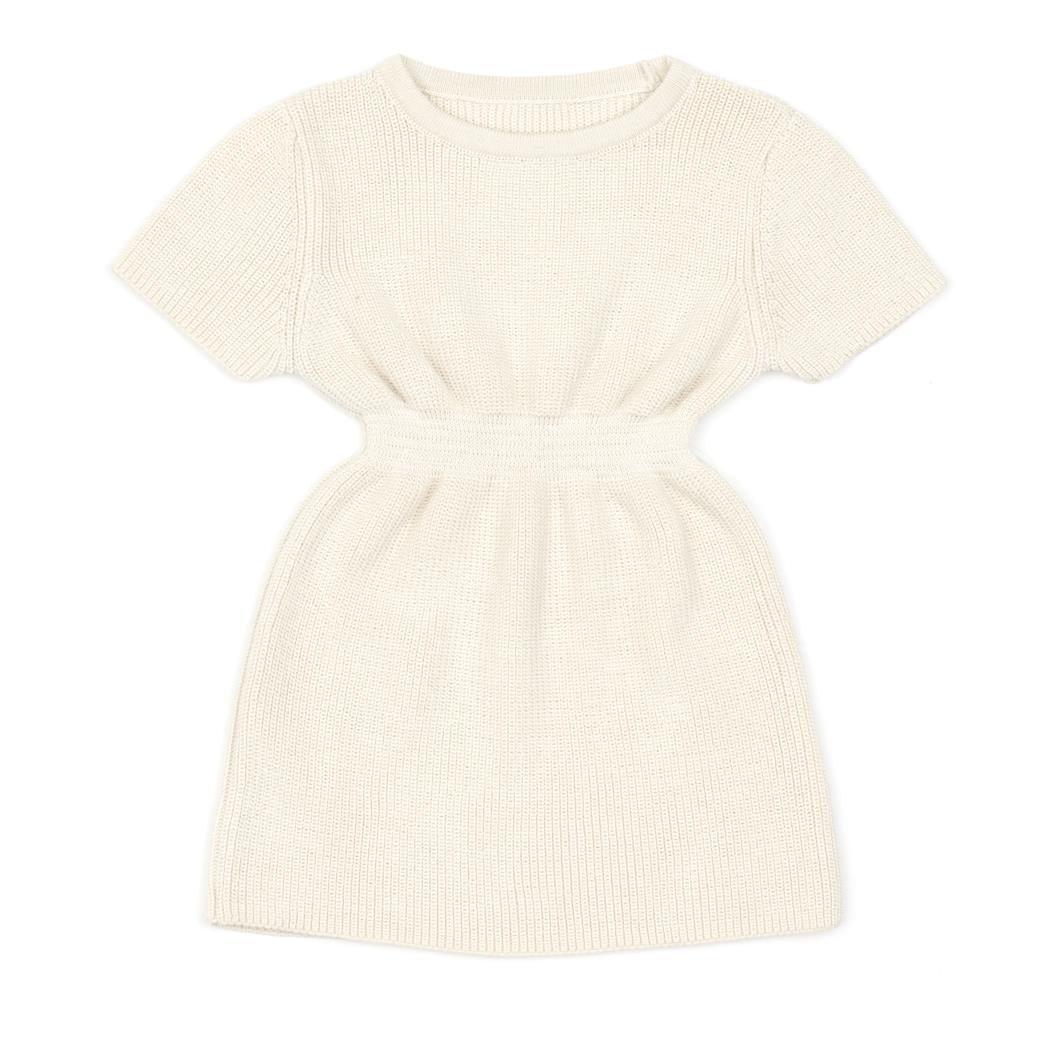 Organic Cotton Baby and Kids Knitted Dress Cream - EFENDINA PAZAR - BABOO - 8682291520546