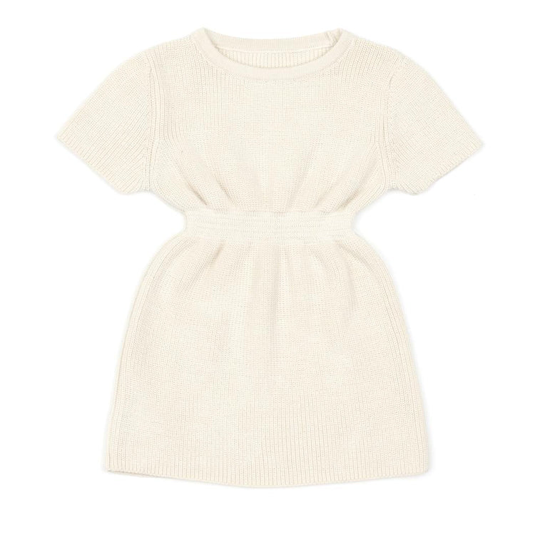 Organic Cotton Baby and Kids Knitted Dress Cream - EFENDINA PAZAR - BABOO - 8682291520546