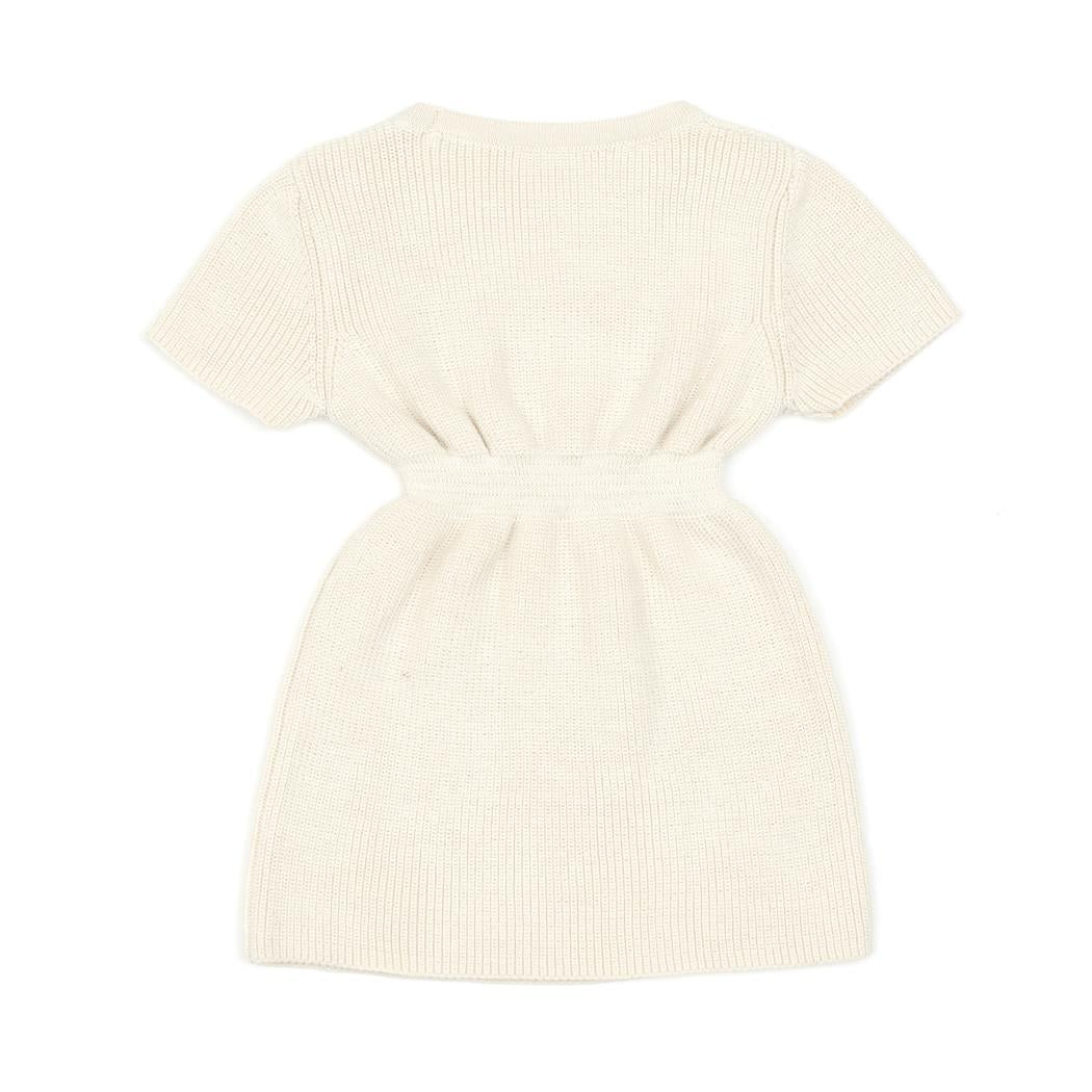 Organic Cotton Baby and Kids Knitted Dress Cream - EFENDINA PAZAR - BABOO - 8682291520546
