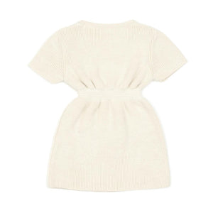 Organic Cotton Baby and Kids Knitted Dress Cream - EFENDINA PAZAR - BABOO - 8682291520546