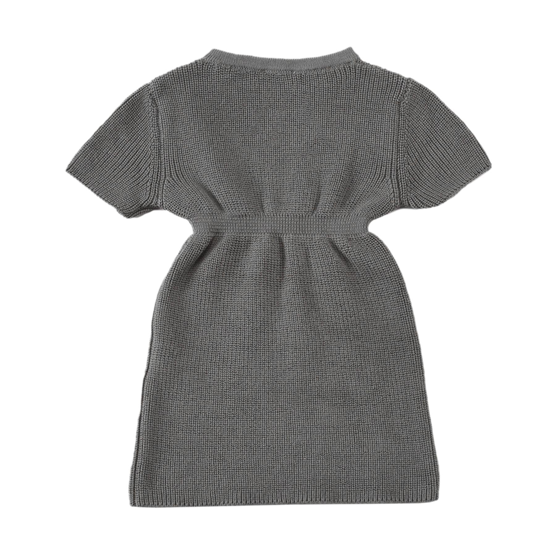 Organic Cotton Baby and Kids Knitted Dress Gray - EFENDINA PAZAR - BABOO - 8691810000896