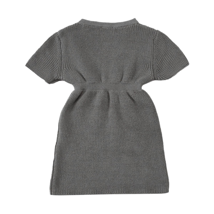 Organic Cotton Baby and Kids Knitted Dress Gray - EFENDINA PAZAR - BABOO - 8691810000896
