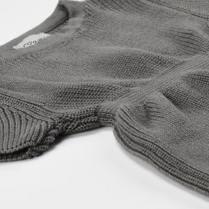 Organic Cotton Baby and Kids Knitted Dress Gray - EFENDINA PAZAR - BABOO - 8691810000896