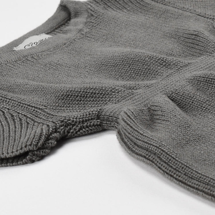 Organic Cotton Baby and Kids Knitted Dress Gray - EFENDINA PAZAR - BABOO - 8691810000896