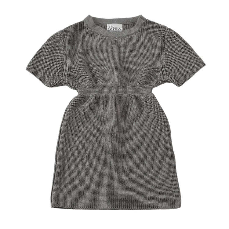 Organic Cotton Baby and Kids Knitted Dress Gray - EFENDINA PAZAR - BABOO - 8691810000896