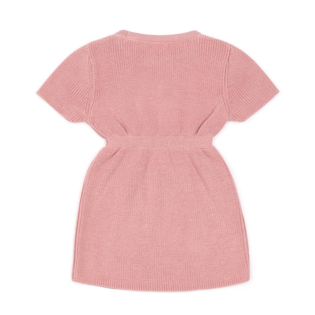 Organic Cotton Baby and Kids Knitted Dress Pink - EFENDINA PAZAR - BABOO - 8682291520393