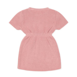 Organic Cotton Baby and Kids Knitted Dress Pink - EFENDINA PAZAR - BABOO - 8682291520393
