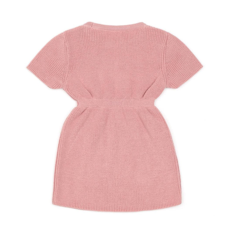 Organic Cotton Baby and Kids Knitted Dress Pink - EFENDINA PAZAR - BABOO - 8682291520393