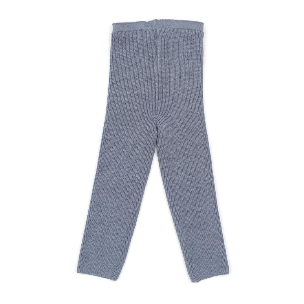 Organic Cotton Baby and Kids Knitted Pants Leggings Blue - EFENDINA PAZAR - BABOO - 8682291519045