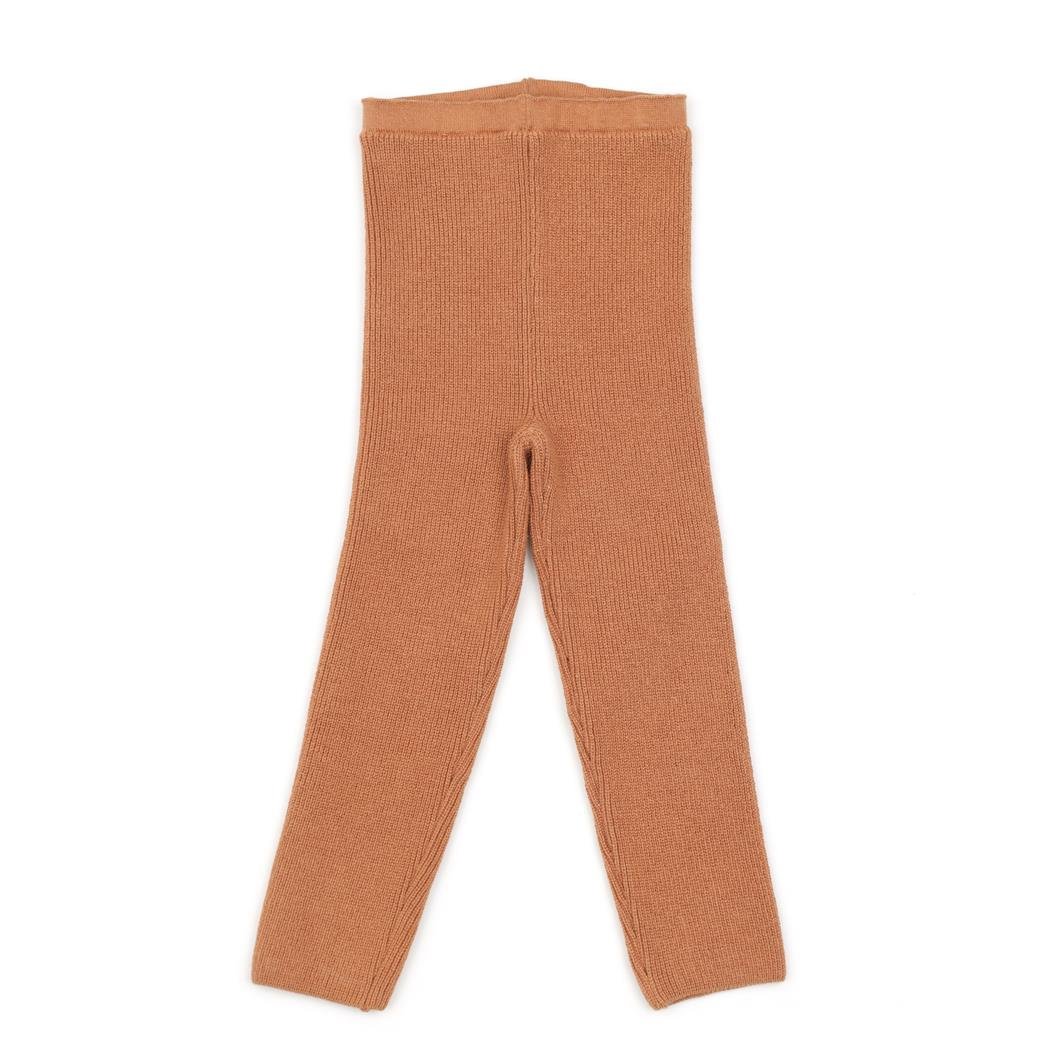 Organic Cotton Baby and Kids Knitted Pants Leggings Brown - EFENDINA PAZAR - BABOO - 8682291518994
