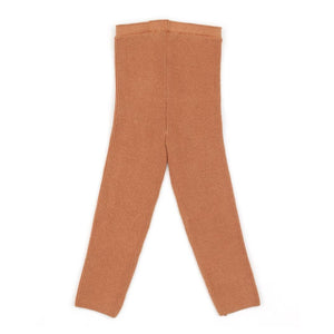 Organic Cotton Baby and Kids Knitted Pants Leggings Brown - EFENDINA PAZAR - BABOO - 8682291518994