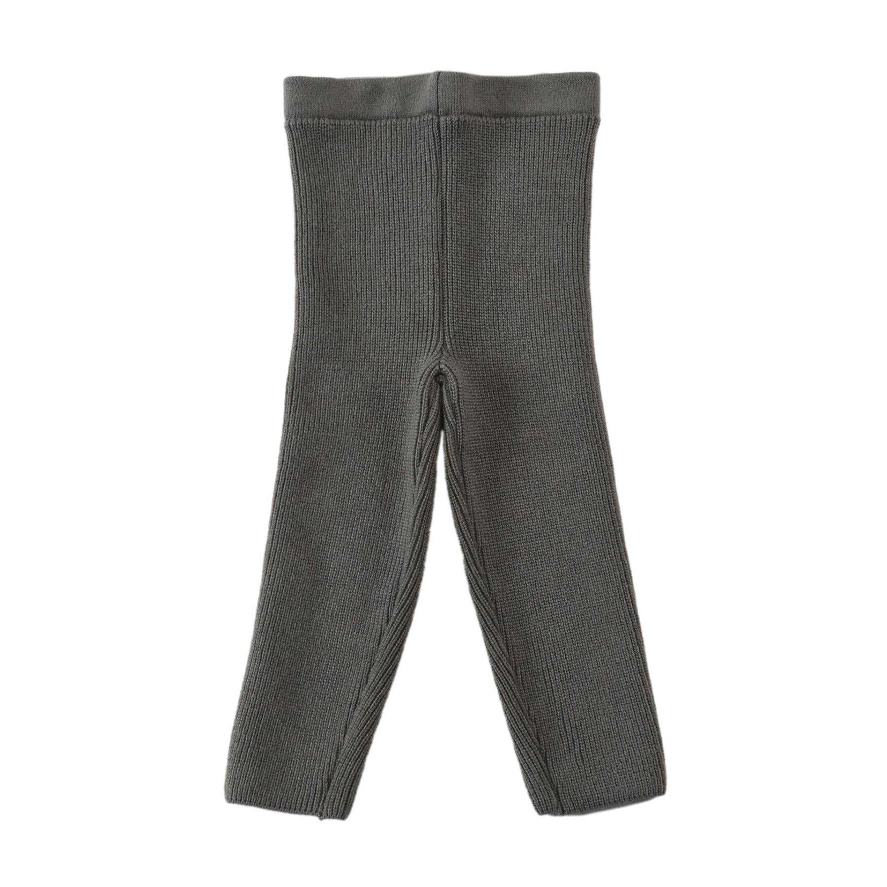 Organic Cotton Baby and Kids Knitted Pants Leggings Gray - EFENDINA PAZAR - BABOO - 8691810000841