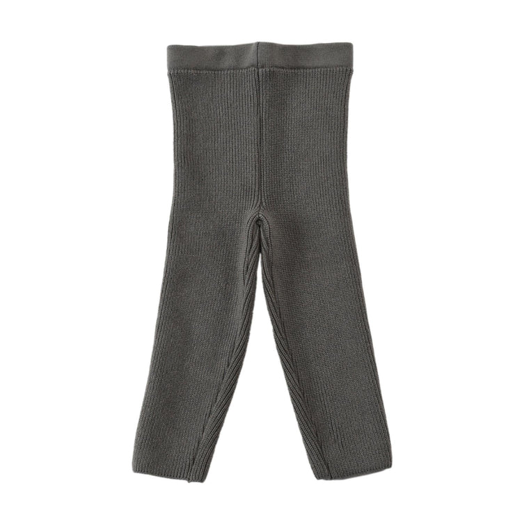 Organic Cotton Baby and Kids Knitted Pants Leggings Gray - EFENDINA PAZAR - BABOO - 8691810000841