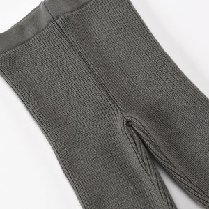 Organic Cotton Baby and Kids Knitted Pants Leggings Gray - EFENDINA PAZAR - BABOO - 8691810000841