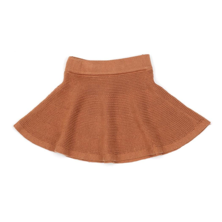 Organic Cotton Baby and Kids Knitted Skirt Brown - EFENDINA PAZAR - BABOO - 8682291520232