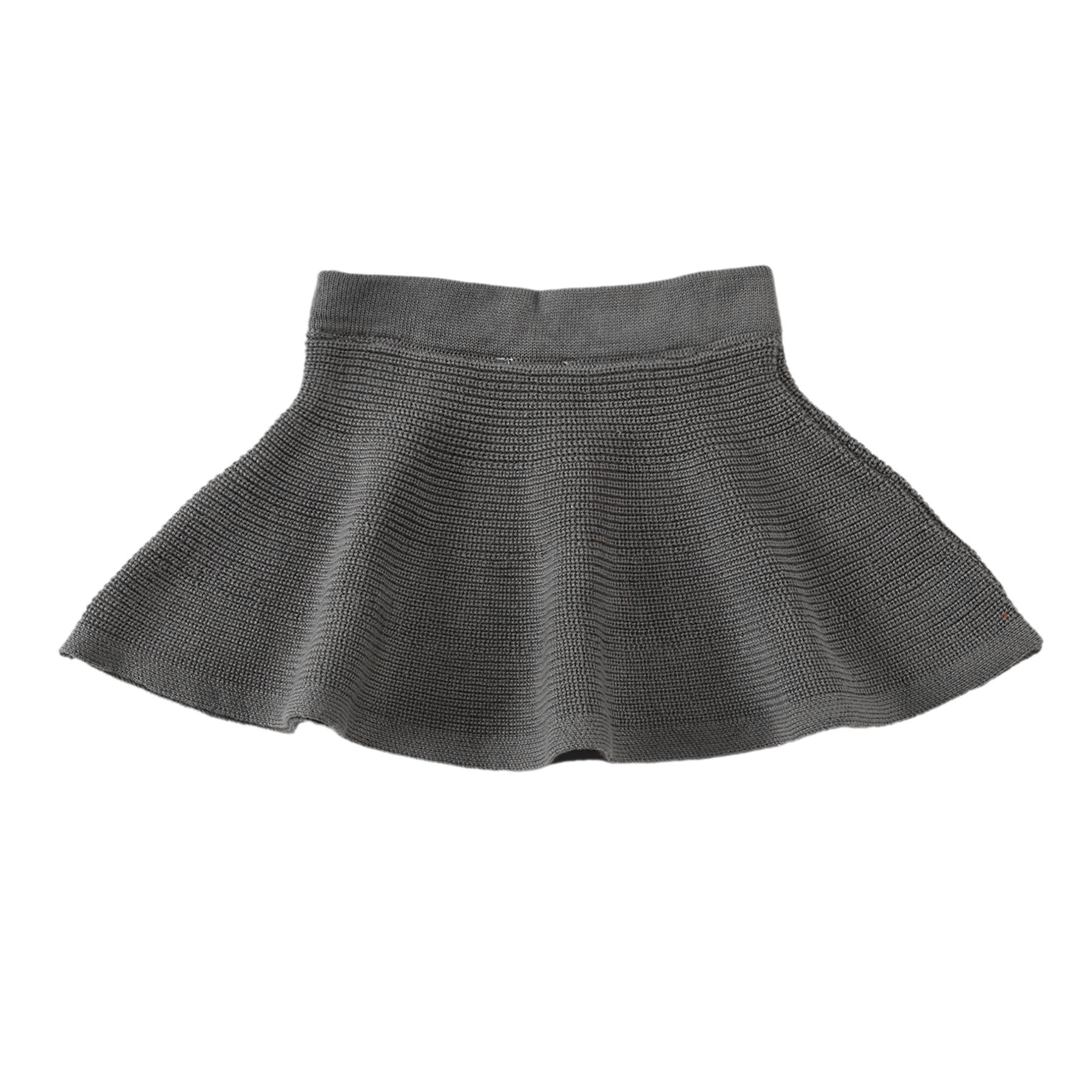 Organic Cotton Baby and Kids Knitted Skirt Gray - EFENDINA PAZAR - BABOO - 8691810000797