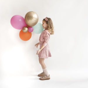 Organic Cotton Baby and Kids Knitted Skirt Pink - EFENDINA PAZAR - BABOO - 8682291520188