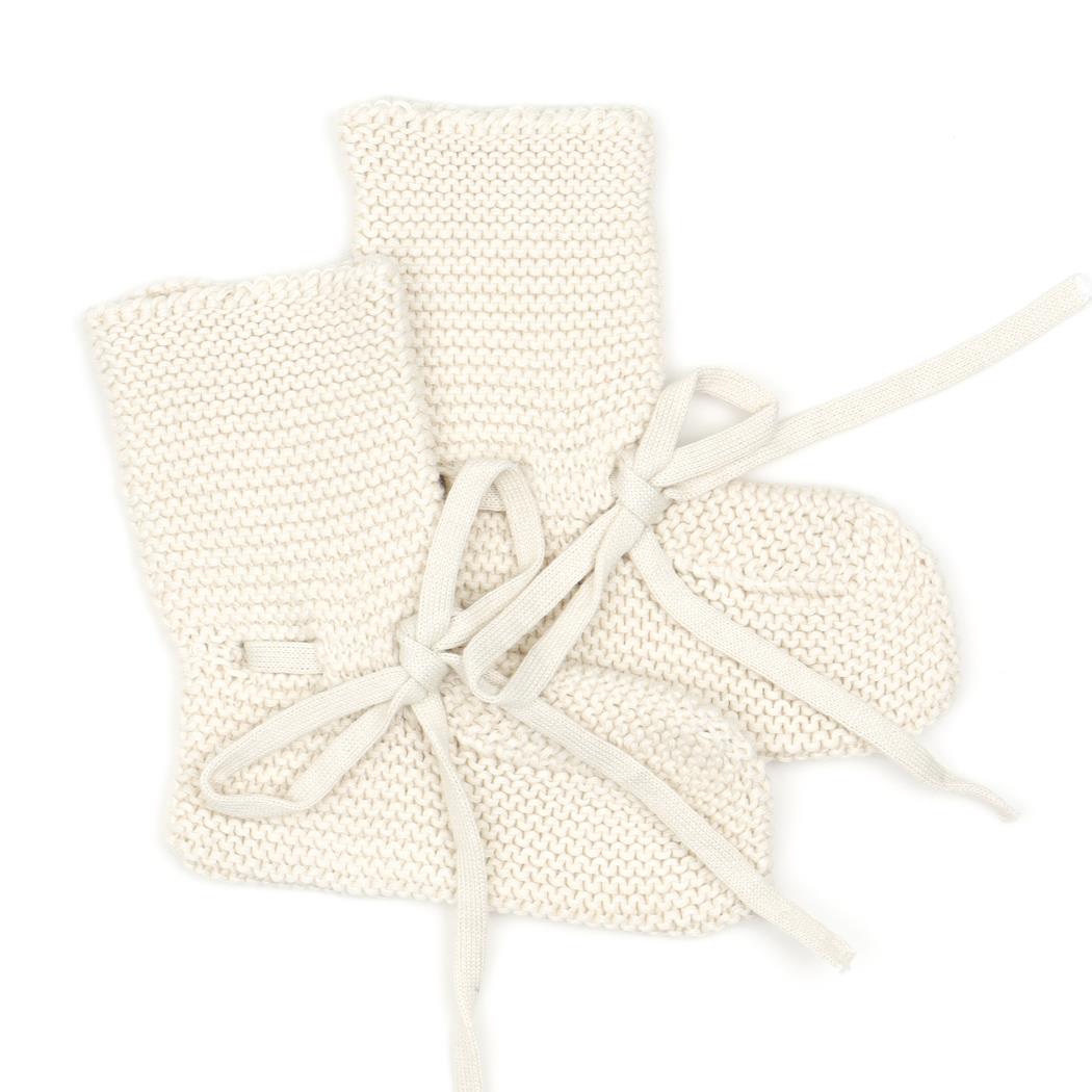Organic Cotton Baby Booties Cream - EFENDINA PAZAR - BABOO - 8682291520928