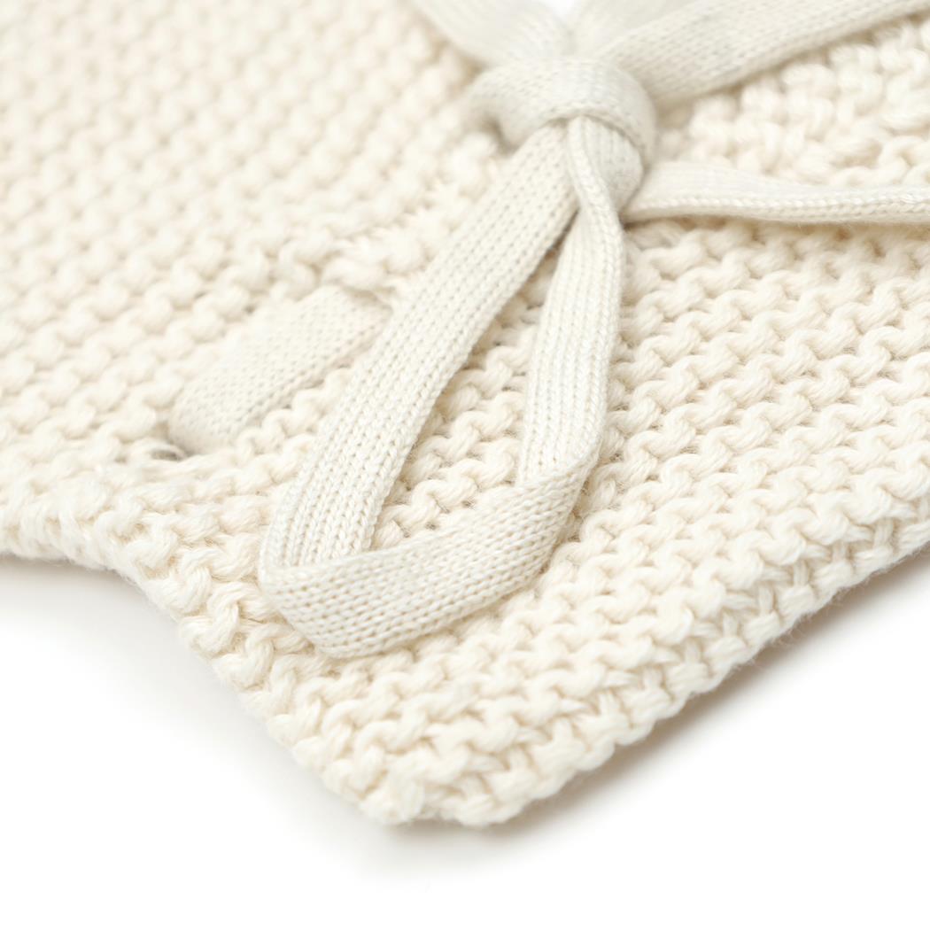 Organic Cotton Baby Booties Cream - EFENDINA PAZAR - BABOO - 8682291520928