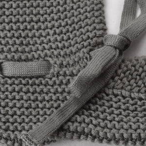 Organic Cotton Baby Booties Gray - EFENDINA PAZAR - BABOO - 8691810001008