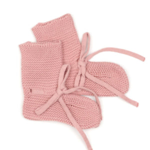 Organic Cotton Baby Booties Pink - EFENDINA PAZAR - BABOO - 8682291520836