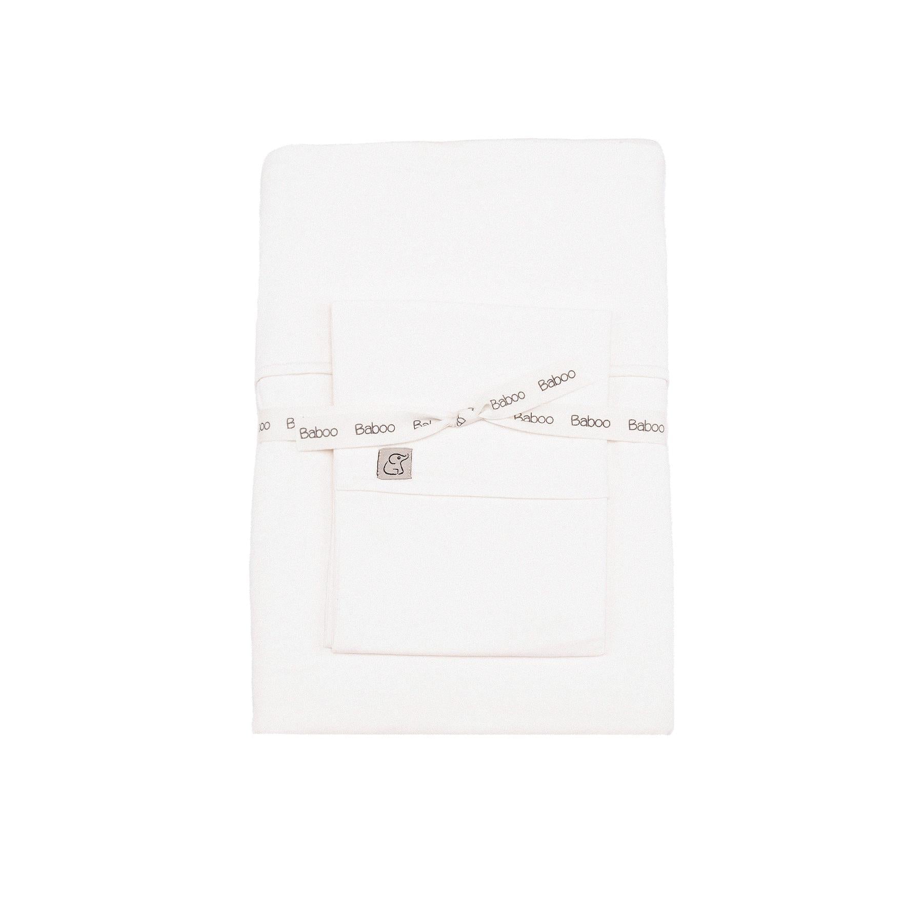 Organic Cotton Baby Duvet Cover Set Cream - EFENDINA PAZAR - BABOO - 8691810001688