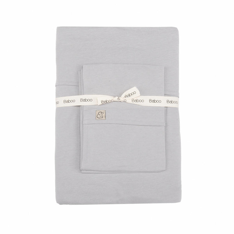 Organic Cotton Baby Duvet Cover Set Gray - EFENDINA PAZAR - BABOO - 8691810001718