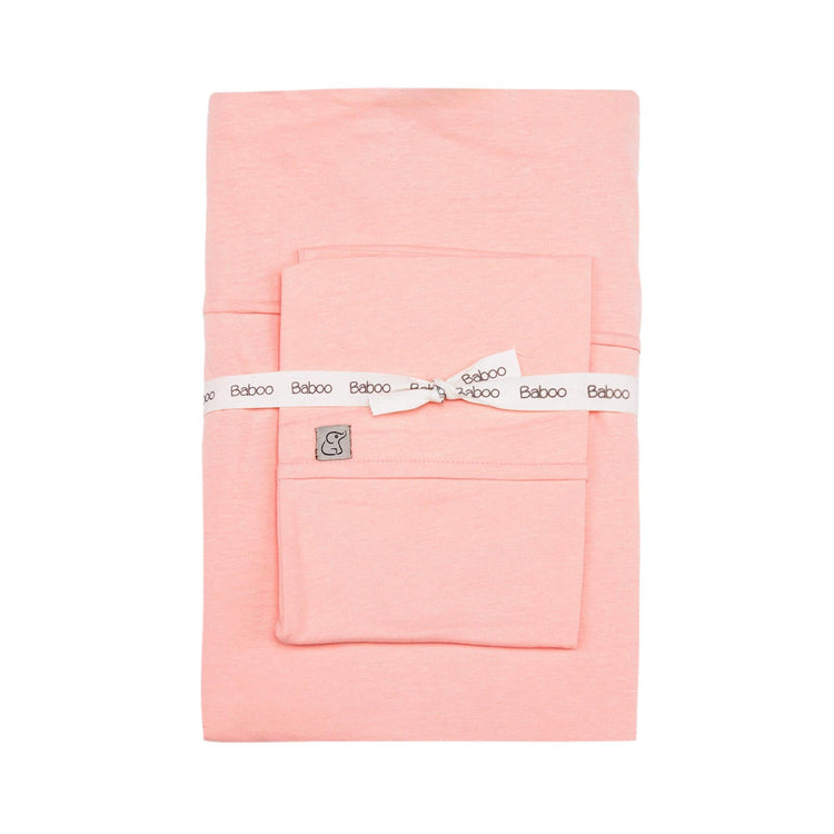 Organic Cotton Baby Duvet Cover Set Pink - EFENDINA PAZAR - BABOO - 8691810001695
