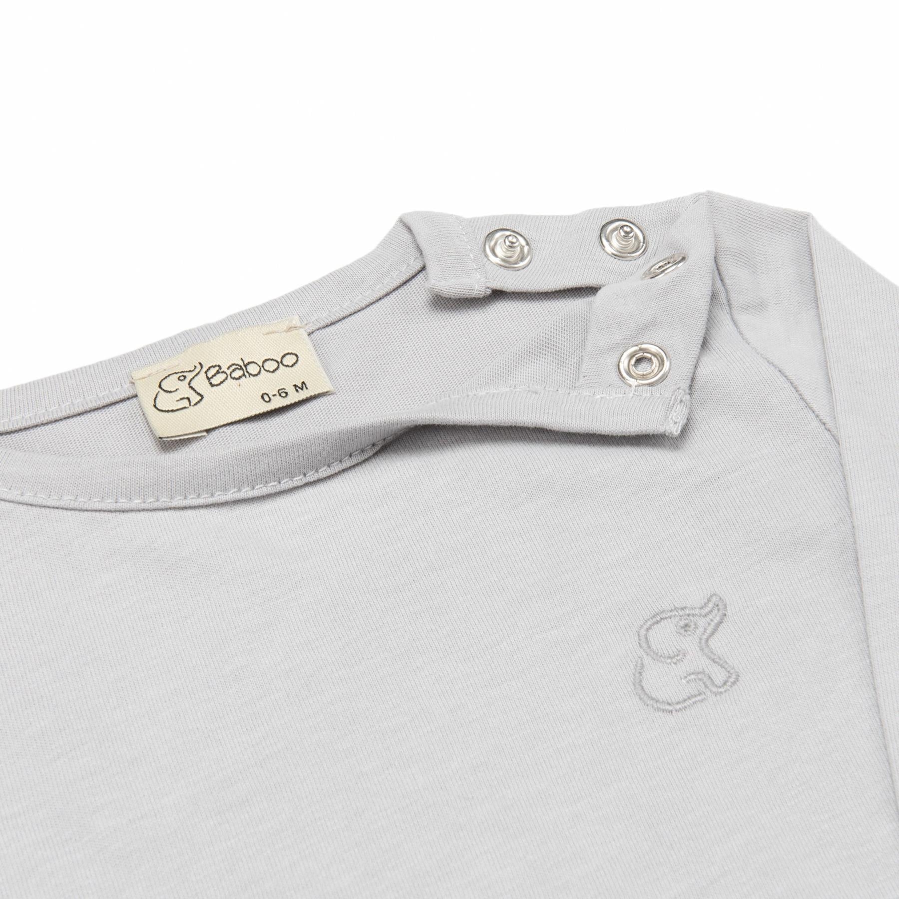 Organic Cotton Fabric Baby and Kids Bottom and Top Set Gray - EFENDINA PAZAR - BABOO - 8691810022898