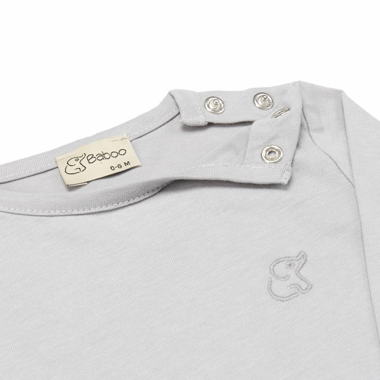 Organic Cotton Fabric Baby and Kids Bottom and Top Set Gray - EFENDINA PAZAR - BABOO - 8691810022898