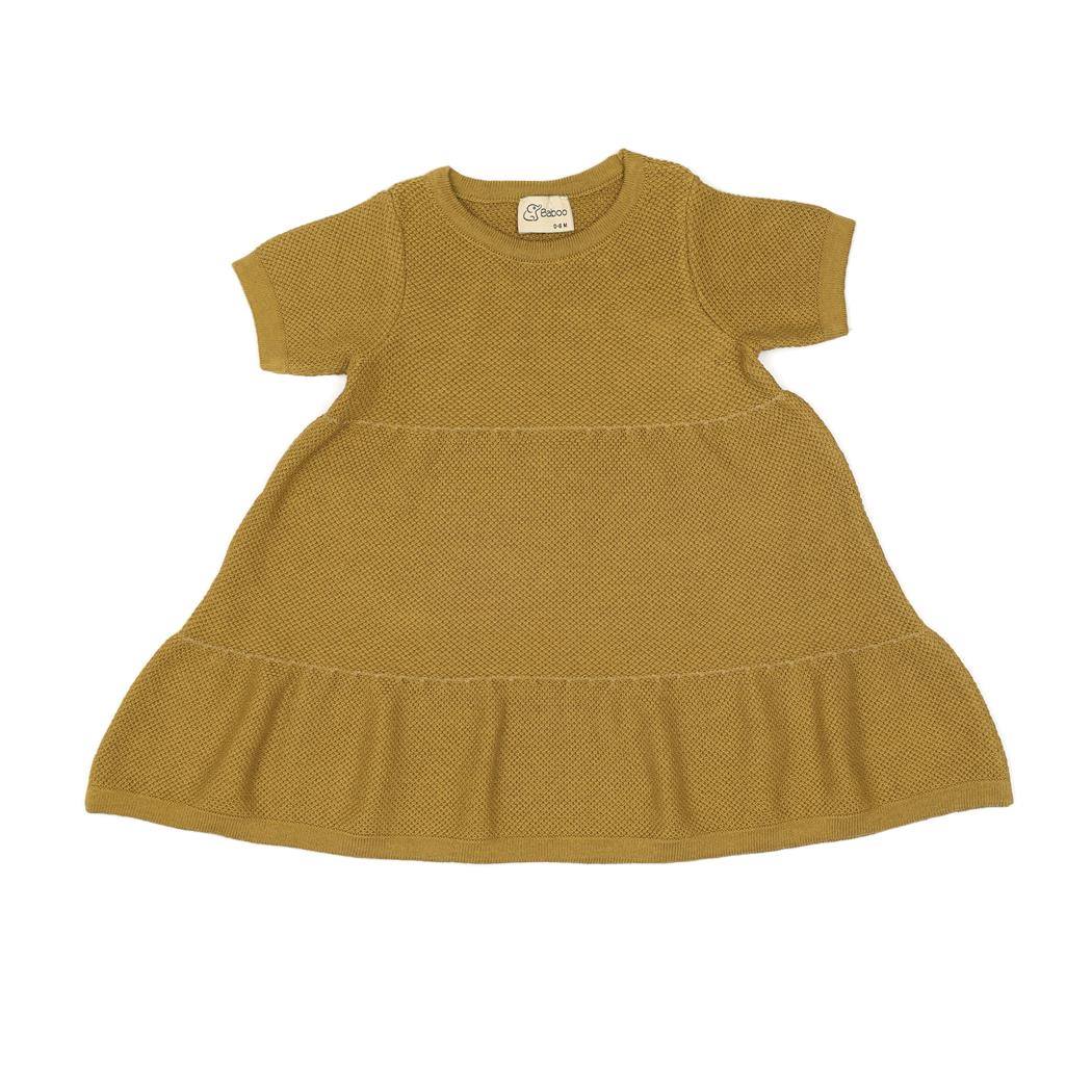 Organic Cotton Summer, Spring Baby Dress Green - EFENDINA PAZAR - BABOO - 8682291516983